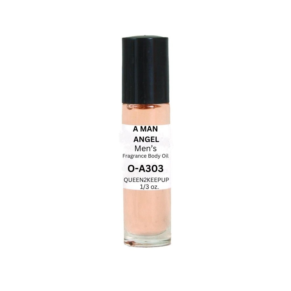 A Man Angel Men's Body Oil All Natural Fresh Sweet and Adventurous Roll-On Scent